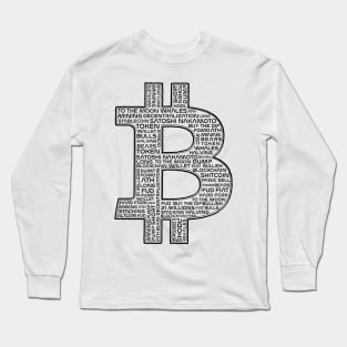 Bitcoin with crypto words Long Sleeve T-Shirt